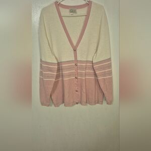 Company Collection Size XL Pink and Cream Cardigan
